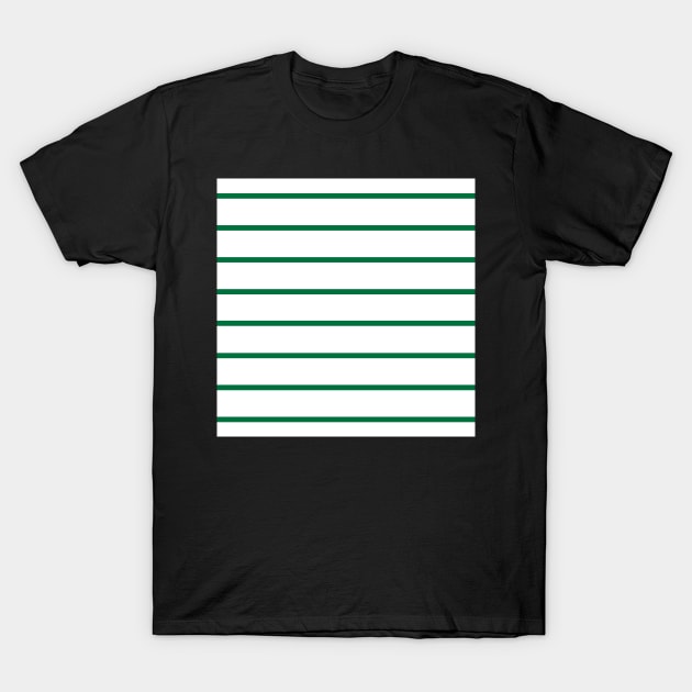 Narrow green and white stripes 3 T-Shirt by bettyretro